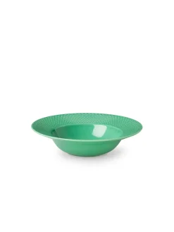 Lyngby Porcelæn Rhombe dyb tallerken, turkis Ø24,5 cm fra><noscript><img width=