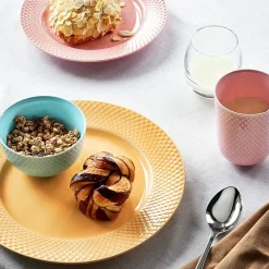 Lyngby Porcelæn Rhombe krus, rosa fra> Service