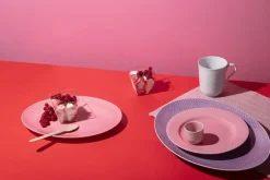 Lyngby Porcelæn Rhombe oval fad, rosa fra> Service