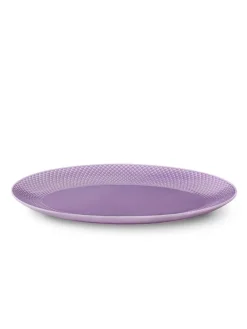 Lyngby Porcelæn Rhombe ovalt fad, lys lilla fra><noscript><img width=