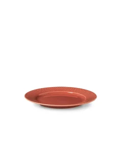 Lyngby Porcelæn Rhombe tallerken, terracotta Ø23 cm fra><noscript><img width=