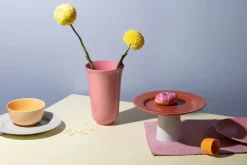 Lyngby Porcelæn Rhombe vase, rosa fra> Vaser