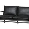 Stellar Works Rén Lounge sofa 2. pers sortmalet eg, sort læder fra> Sofaer