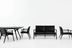 Stellar Works Rén Lounge sofa 2. pers sortmalet eg, sort læder fra><noscript><img width=