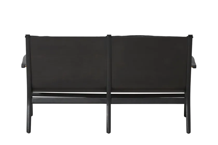 Stellar Works Rén Lounge sofa 2. pers sortmalet eg, sort læder fra> Sofaer