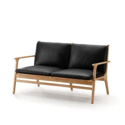 Stellar Works Rén Lounge sofa 2. pers sortmalet eg, sort læder fra><noscript><img width=