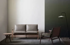 Stellar Works Rén Lounge sofa 2. pers sortmalet eg, sort læder fra><noscript><img width=