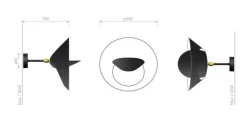 Editions Serge Mouille Saturnus Small Wall Lamp af Serge Mouille><noscript><img width=