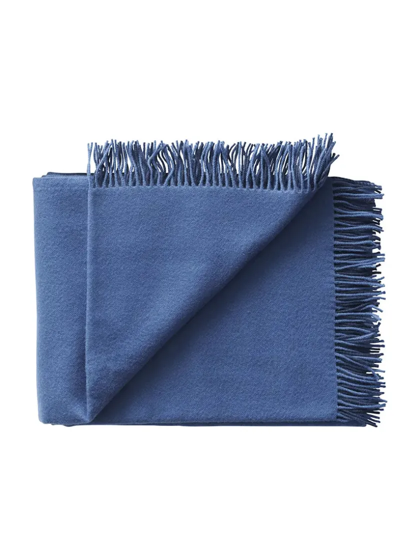 Silkeborg Uldspinderi Secret Plaid, indigo/cobalt fra> Gaver Til Ham|Puder Og Plaider