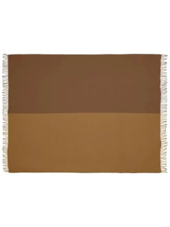 Silkeborg Uldspinderi Secret Plaid, ocher/caramel fra> Puder Og Plaider