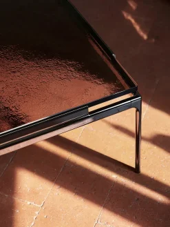 &Tradition Sett LN12 Sofabord, smoked glass/chrome fra> Sofaborde