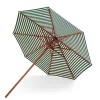Fritz Hansen Skagerak Messina Parasol Ø300, Light Apricot/Dark Green Stripes fra> Parasoller