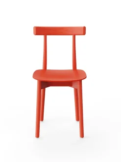 Nine Skinny wooden chair, ash/red fra> Spisebordsstole