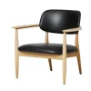 Stellar Works Slow lounge chair med armlæn fra i egetræ og sort læder> Lænestole