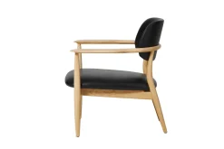 Stellar Works Slow lounge chair med armlæn fra i egetræ og sort læder><noscript><img width=
