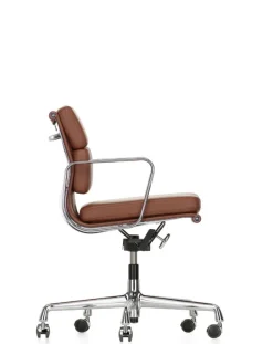 Vitra Soft Pad Chair EA 217 Kontorstol, cognac læder/krom stel fra><noscript><img width=