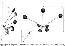 Editions Serge Mouille Spider Big Wall Lamp w/7 Fixed Arms af Serge Mouille><noscript><img width=
