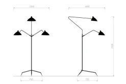 Editions Serge Mouille Standing Lamp w/3 Heads/Arms af Serge Mouille><noscript><img width=