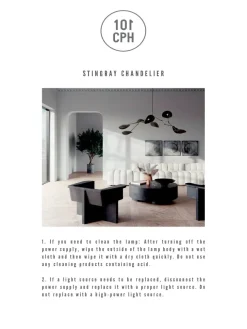 101 Copenhagen Stingray Chandelier, bronze fra><noscript><img width=
