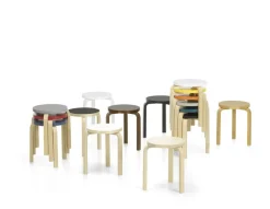 Artek Stool 60, yellow lacquered fra><noscript><img width=
