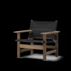 Fredericia Furniture The Canvas Chair, røget eg sort canvas af Børge Mogensen> Loungestole|Lænestole