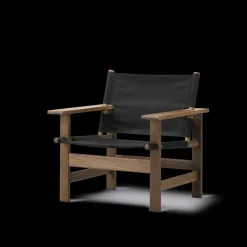 Fredericia Furniture The Canvas Chair, røget eg sort canvas af Børge Mogensen> Loungestole|Lænestole