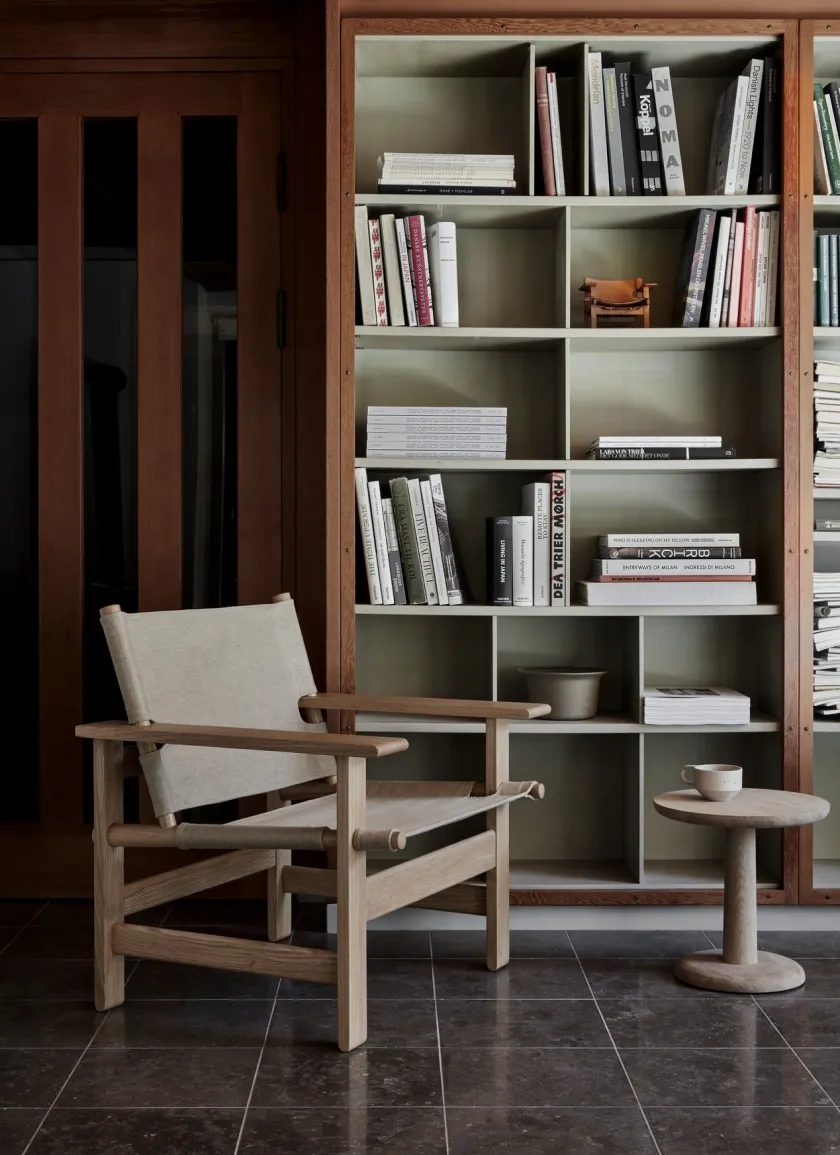 Fredericia Furniture The Canvas Chair, røget eg sort canvas af Børge Mogensen> Loungestole|Lænestole
