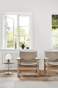 Fredericia Furniture The Canvas Chair, røget eg sort canvas af Børge Mogensen><noscript><img width=