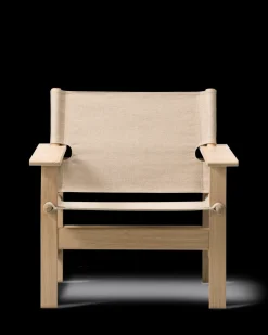 Fredericia Furniture The Canvas Chair, røget eg sort canvas af Børge Mogensen><noscript><img width=