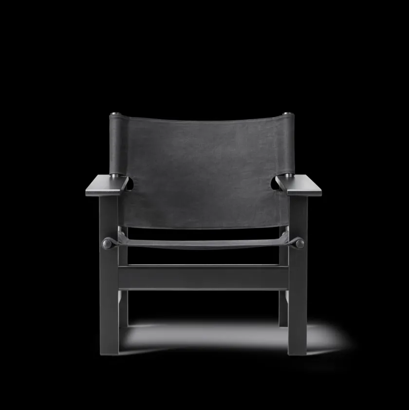 Fredericia Furniture The Canvas Chair, røget eg sort canvas af Børge Mogensen> Loungestole|Lænestole