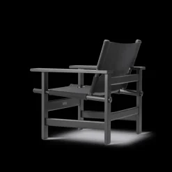 Fredericia Furniture The Canvas Chair, røget eg sort canvas af Børge Mogensen><noscript><img width=