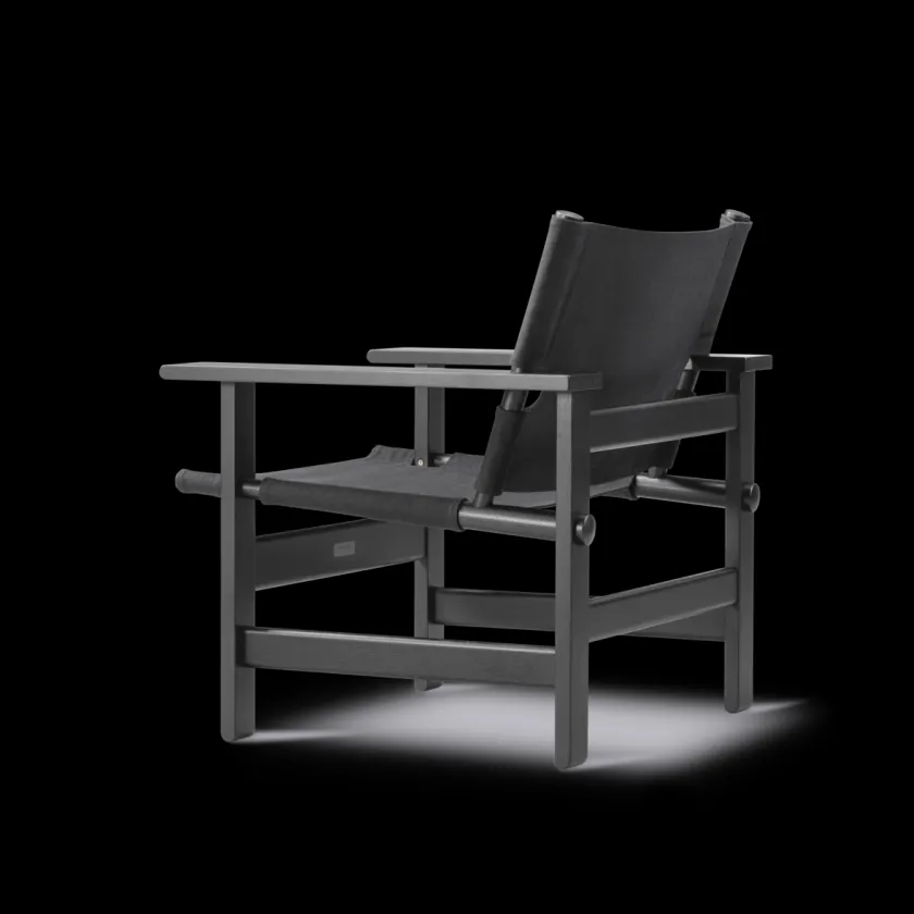 Fredericia Furniture The Canvas Chair, røget eg sort canvas af Børge Mogensen> Loungestole|Lænestole