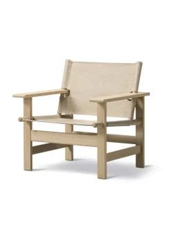 Fredericia Furniture The Canvas Chair, røget eg sort canvas af Børge Mogensen><noscript><img width=