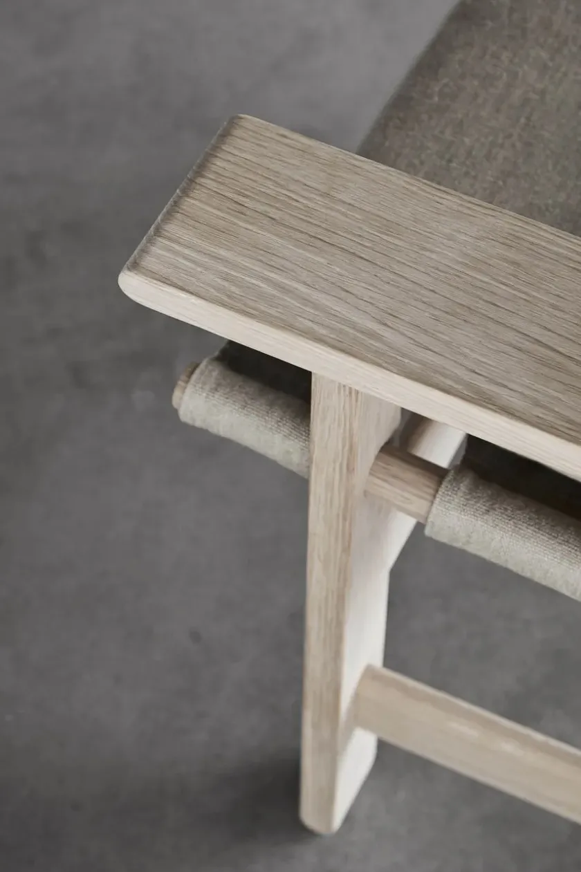 Fredericia Furniture The Canvas Chair, røget eg sort canvas af Børge Mogensen> Loungestole|Lænestole