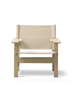 Fredericia Furniture The Canvas Chair, røget eg sort canvas af Børge Mogensen><noscript><img width=
