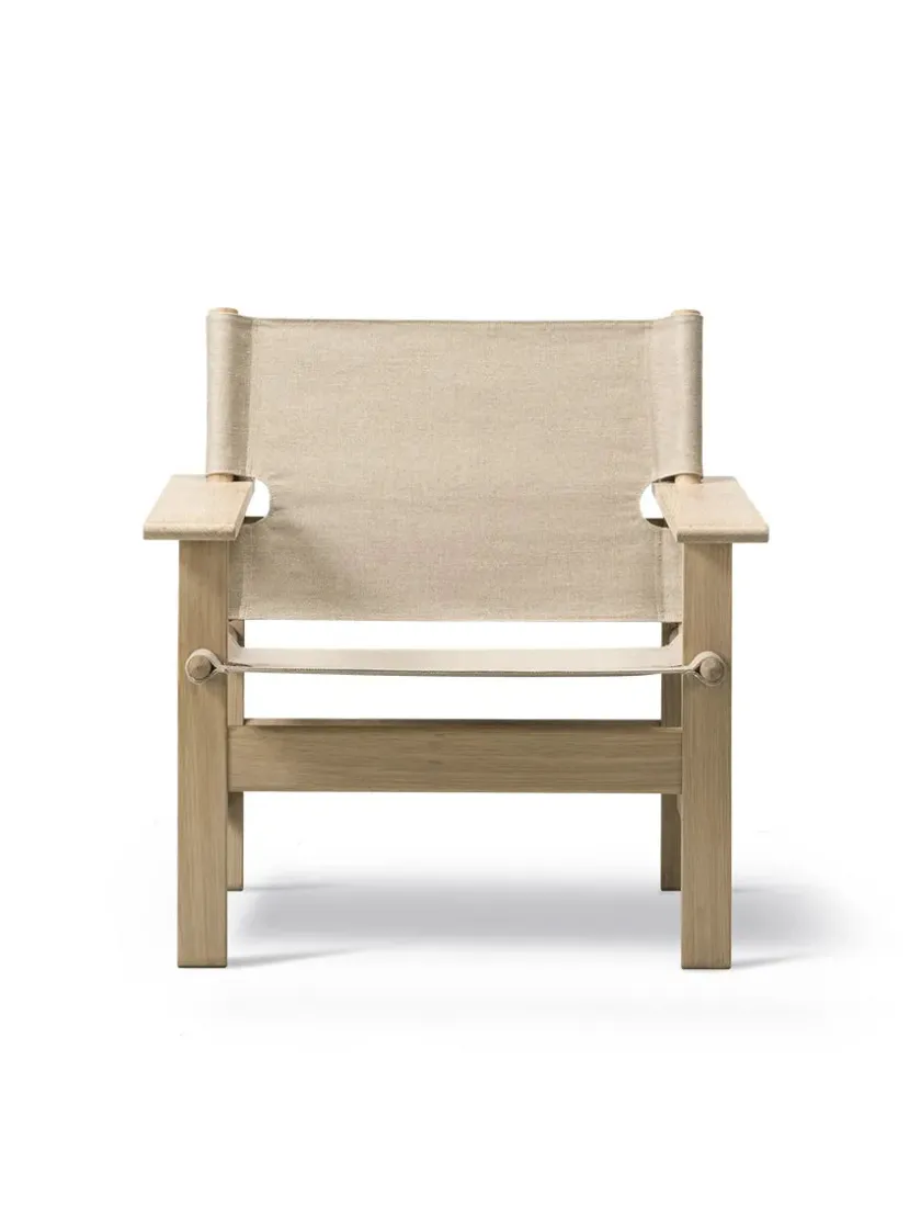 Fredericia Furniture The Canvas Chair, røget eg sort canvas af Børge Mogensen> Loungestole|Lænestole