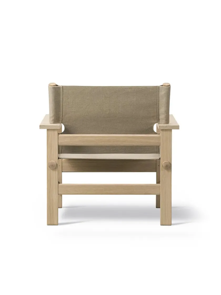 Fredericia Furniture The Canvas Chair, røget eg sort canvas af Børge Mogensen> Loungestole|Lænestole