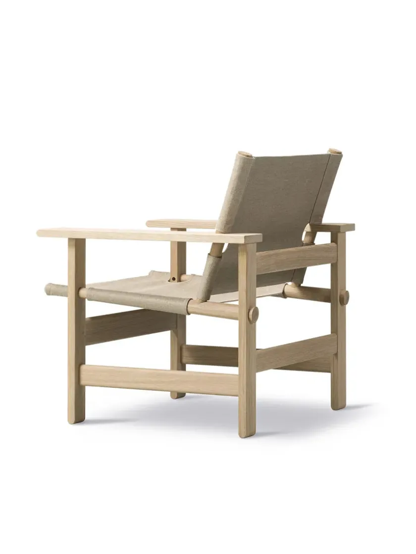 Fredericia Furniture The Canvas Chair, røget eg sort canvas af Børge Mogensen> Loungestole|Lænestole