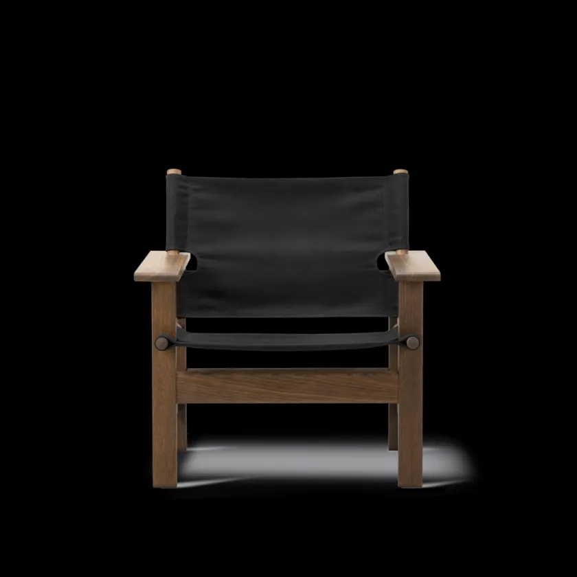 Fredericia Furniture The Canvas Chair, røget eg sort canvas af Børge Mogensen> Loungestole|Lænestole