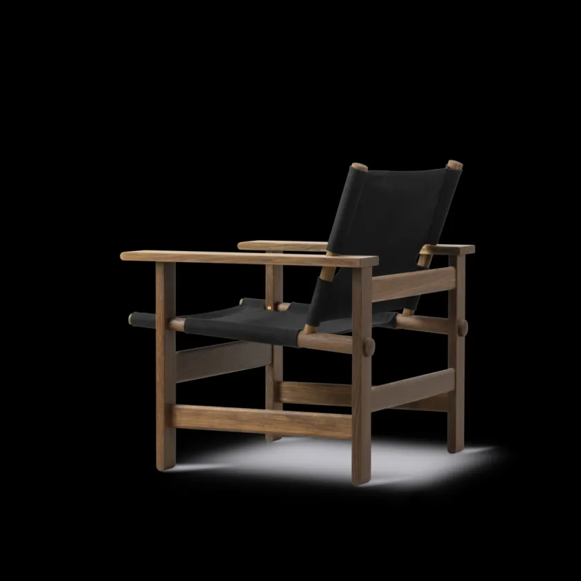 Fredericia Furniture The Canvas Chair, sæbebehandlet eg natur canvas af Børge Mogensen> Loungestole|Lænestole