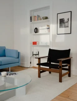 Fredericia Furniture The Canvas Chair, sortlakeret eg sort canvas af Børge Mogensen><noscript><img width=