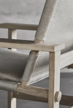 Fredericia Furniture The Canvas Chair, sortlakeret eg sort canvas af Børge Mogensen><noscript><img width=