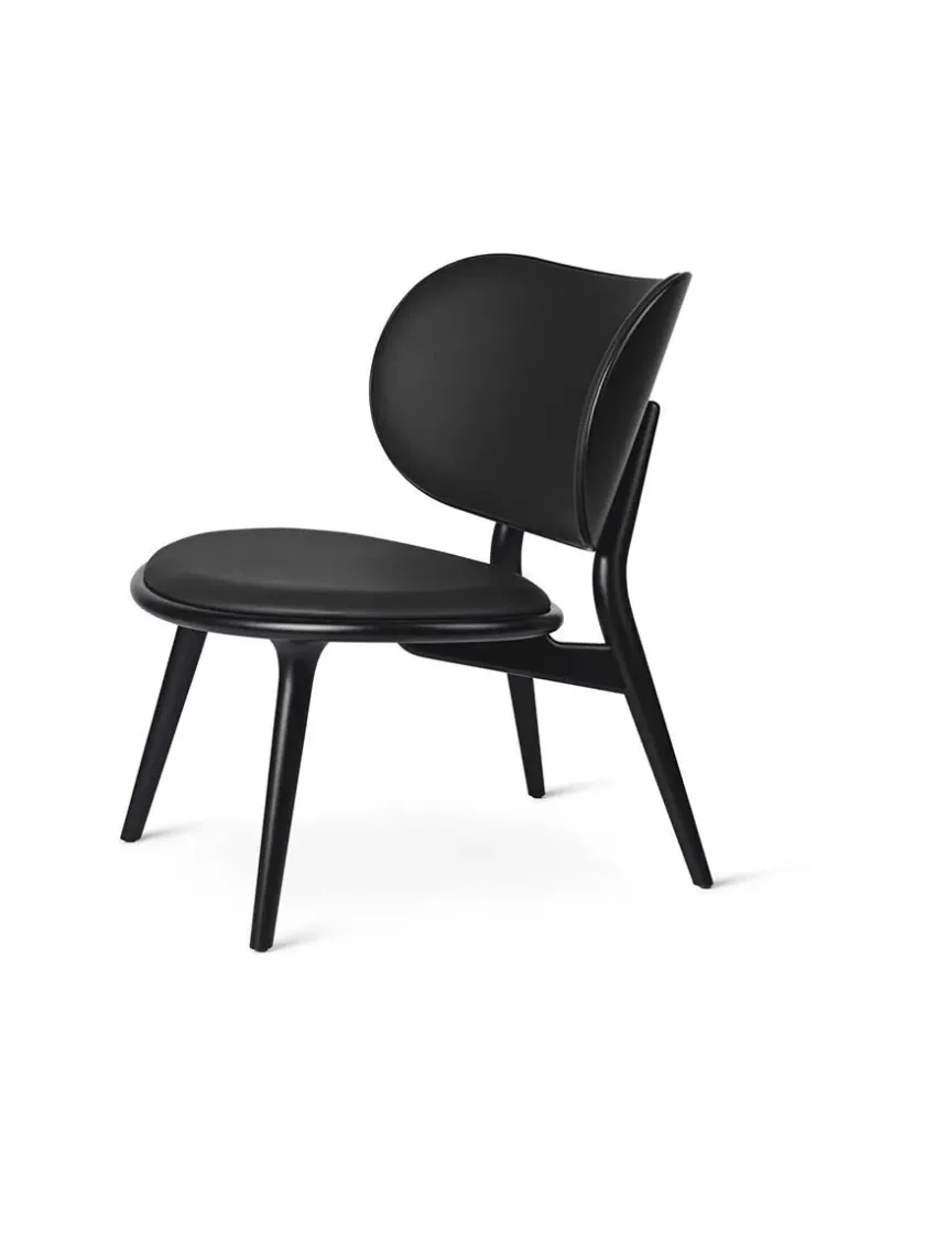 Mater The Lounge Chair, sort bøg med sort læder fra> Loungestole|Lænestole