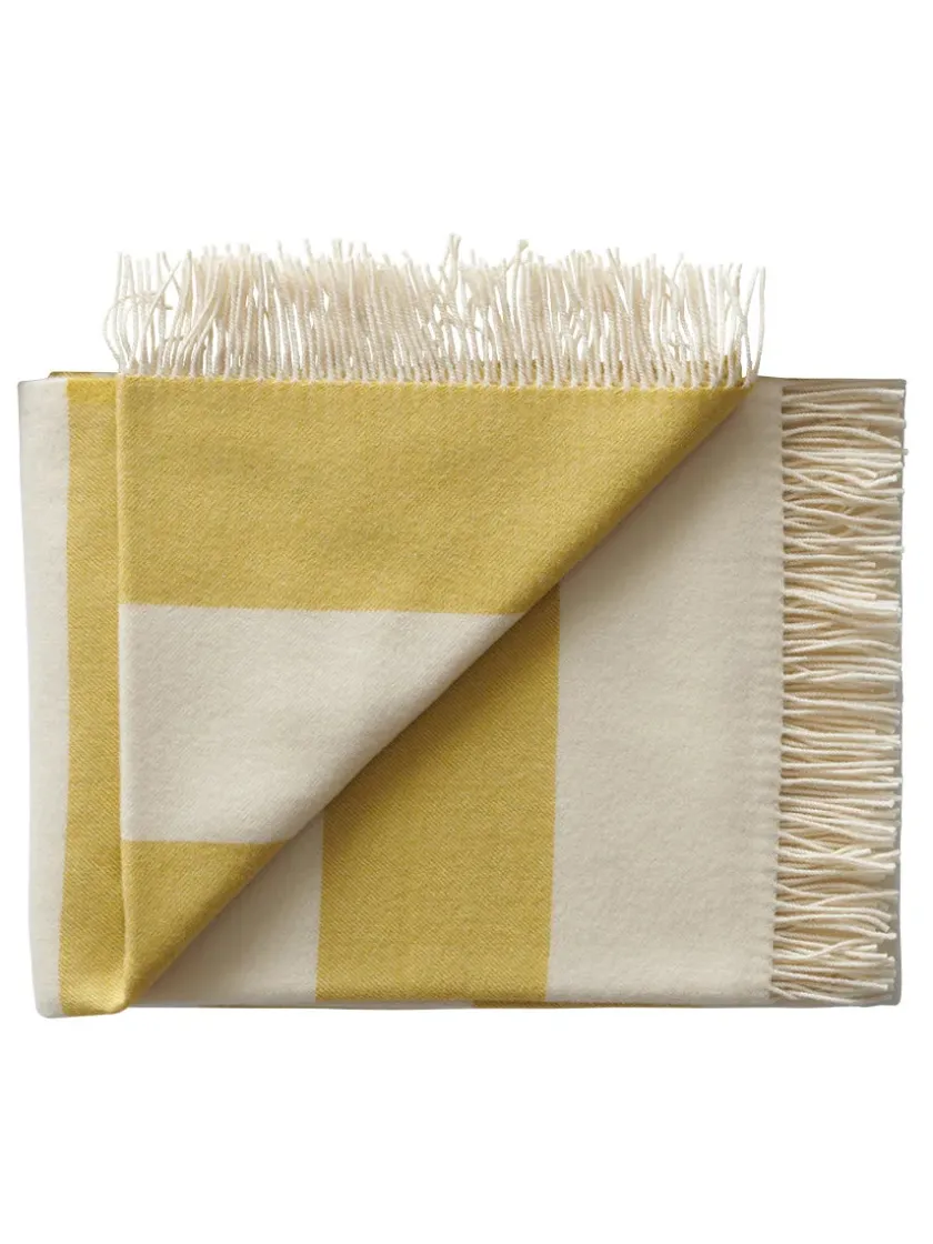 Silkeborg Uldspinderi The Sweater Plaid, golden yellow fra> Puder Og Plaider