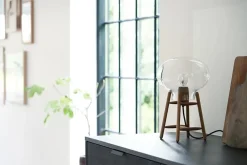FDB Møbler U4 Hiti Bordlampe, klart glas/eg fra> Spots