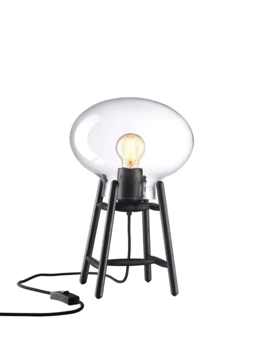 FDB Møbler U4 Hiti Bordlampe, klart glas/sort eg fra> Spots