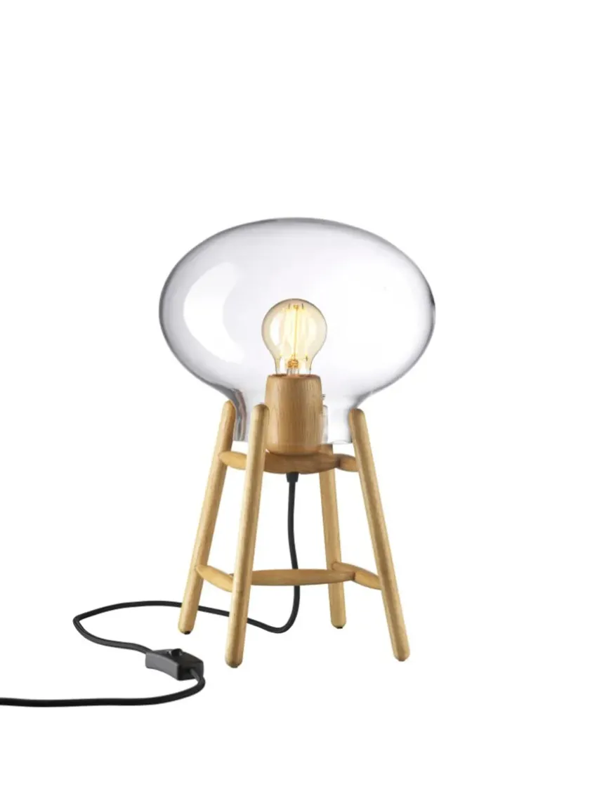 FDB Møbler U4 Hiti Bordlampe, klart glas/sort eg fra> Spots