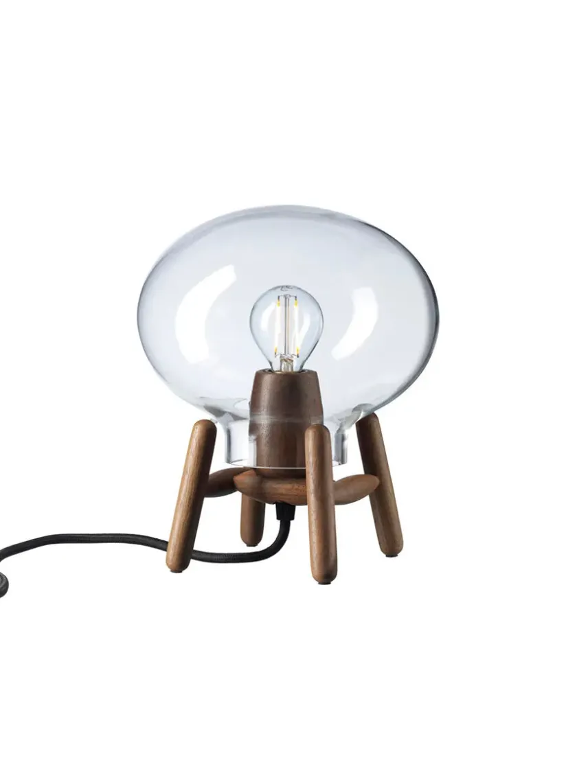 FDB Møbler U6 Mini Hiti Bordlampe, klart glas/eg fra> Spots