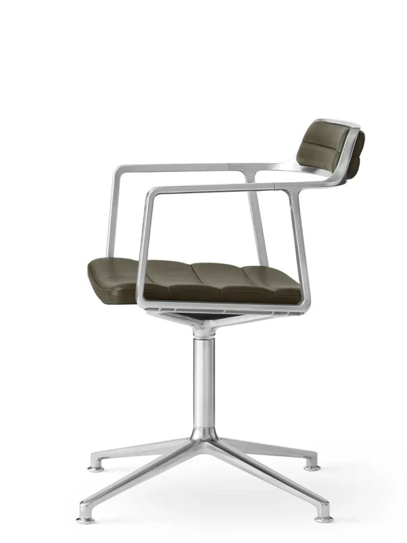 Vipp 452 Swivel Chair, bosco grøn læder fra> Spisebordsstole
