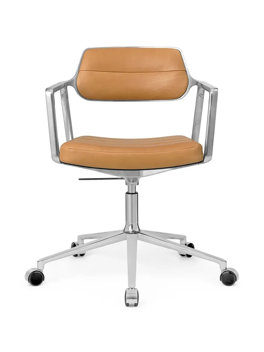 Vipp 453 Swivel+ Chair m/hjul, bosco grøn læder fra> Kontorstole